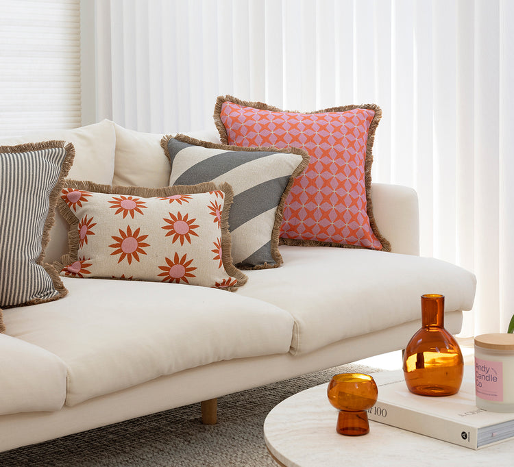 Grey Diagonal Cushion - Cover Only