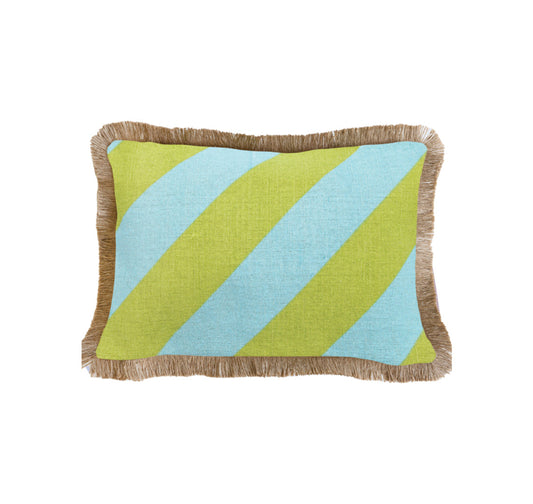 Aqua Chartreuse Diagonal Lumbar Cushion Cover 35x50cm