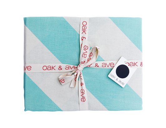 Aqua Stripe Tablecloth